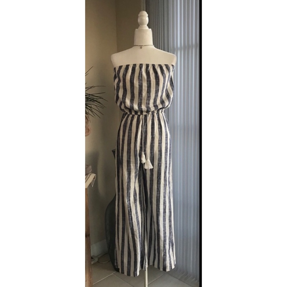 Striped Blue and White Jumpsuit